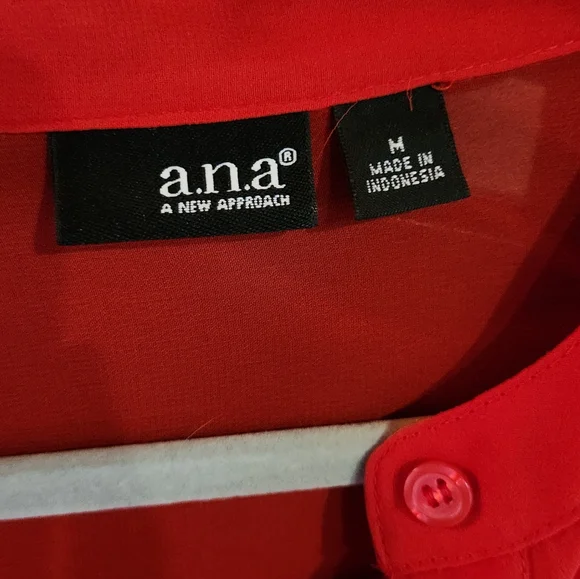 a.n.a. Red Sheer Blouse - Picture 3 of 7